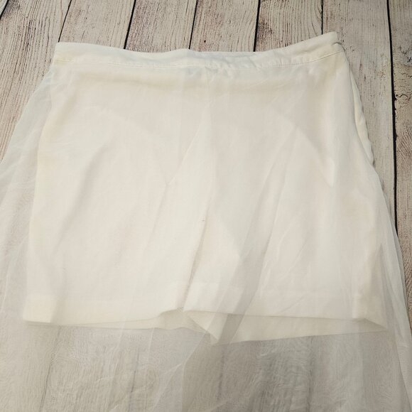 Cream Organza maxi shirt with built in shorts S/M - Picture 2 of 2